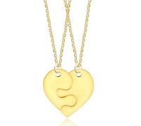 Vivaday 2 collares de rompecabezas para parejas, collares grabados a juego con corazón de la amistad | Joyería ajustable de acero inoxidable de amor eterno | Representa juntos para formar todo un