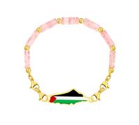 Vivaday Accesorio de cadena de piedra palestina Pulsera artesanal de la Independencia de Palestina | Pulseras con el símbolo del Orgullo y la Paz | Joyería de herencia de Oriente Medio YA6030