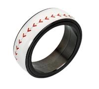 Vivaday Anillo de béisbol de color café de 8 mm, anillo giratorio deportivo, joyería de acero inoxidable negro para entusiastas de los juegos de pelota, jugadores y fanáticos en cumpleaños