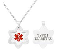 Vivaday Collar de estrella cadena | Joyería de alerta médica de emergencia | Colgante con nombre personalizado grabado | Collares de acero inoxidable multideporte con ajuste cómodo YA5503