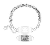Vivaday Joyería de alerta médica mujer | Pulsera moderna de eslabones de color | Identificación de acero inoxidable grabada a medida | Pulsera ajustable hipoalergénica YA5541