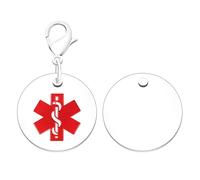 Vivaday Llavero Médico Personalizado para Hombres y Mujeres, Identificación Médica en Acero Inoxidable Grabado con Láser, Joyería de Rescate de Emergencia DIY para el Ser Querido