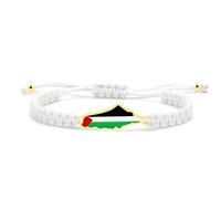 Vivaday Pulsera cordón trenzado y símbolo palestino | Joyería artesanal con símbolo de la paz | Pulseras con la bandera palestina y la esperanza | Pulsera cultural de Oriente Medio YA5882