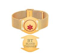 Vivaday Pulsera de alerta médica elegante Pulsera de acero inoxidable identificación de estado | Ajuste cómodo para uso diario | Unisex para actividades al aire libre y deportes YA6080