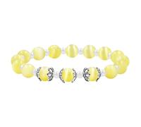 Vivaday Pulsera de cuentas de piedra de ojo de gato de colores brillantes | Exquisitas pulseras expandibles de piedra de cuarzo para un ser querido | Piedra de ojo de gato de 0.3 pulgadas | 6.88