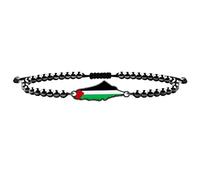 Vivaday Pulsera de cuentas Palestine | Pulseras Orgullo Palestino | Joyería artesanal con el símbolo palestino | Diseño único de Oriente Medio con la palabra Paz e Igualdad YA5211