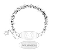 Vivaday Pulsera de identificación médica de emergencia Diseño de cadena retro | Etiqueta grabada personalizada e impermeable | Pulseras ecológicas de acero inoxidable hipoalergénicas YA5541