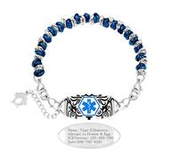 Vivaday Pulsera de identificación médica de emergencia múltiples anillos | Pulsera con símbolo médico de liberación rápida | Pulseras de acero inoxidable ajustables y personalizadas YA5541