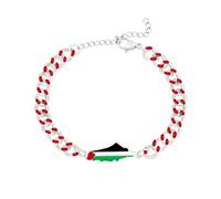 Vivaday Pulsera gota de aceite en apoyo a Palestina | Pulseras de libertad y amor | Joyería de paz con la bandera palestina | Pulsera palestina hecha a mano YA5881