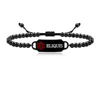 Vivaday Pulsera médica de emergencia personalizada con cuentas, símbolo médico de cruz roja, joyería de identificación de alergias, pulseras de alerta médica de acero inoxidable, 6.7 pulgadas + 4.7