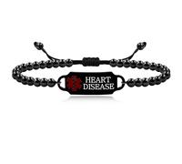 Vivaday Pulsera médica de emergencia personalizada con cuentas, símbolo médico de cruz roja, joyería de identificación de alergias, pulseras de alerta médica de acero inoxidable, 6.7 pulgadas + 4.7