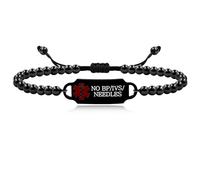 Vivaday Pulsera médica personalizada con cuentas de emergencia, símbolo médico Cruz Roja, identificación de medicamentos y alergias, joyería, pulsera de alerta médica, Medio, Acero inoxidable, No