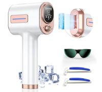 VivaEase Dispositivo de depilación, sistema de depilación láser IPL con 9 niveles de energía ajustables para piernas, dispositivo de depilación de refrigeración por hielo con 2 modos de flash para