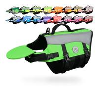 Vivaglory - Chaleco Salvavidas para perro de doble cierre con velcro y hebilla, ajustable, ayuda a la flotabilidad