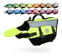 Vivaglory - Chaleco Salvavidas para perro de doble cierre con velcro y hebilla, ajustable, ayuda a la flotabilidad