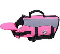 VIVAGLORY Chaleco Salvavidas para Perros con Flotador Frontal Desmontable, Chaleco con Ribetes Reflectantes y Acolchado Extra para Nadar y Navegar, Rosa, M