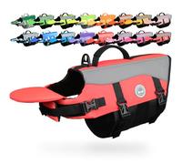 VIVAGLORY Chaleco Salvavidas para Perros con Flotador Frontal Removible, Chaleco de Seguridad con Bordes Reflectantes y Relleno Extra para Nadar y Navegar, Rosa Brillante, M
