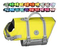 VIVAGLORY Chaleco Salvavidas Ripstop para Perros Pequeños, Medianos y Grandes, Chaleco de Natación para Perros con Mayor Flotabilidad y Visibilidad, Amarillo Gris