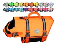 VIVAGLORY Chaleco Salvavidas Ripstop para Perros Pequeños, Medianos y Grandes, Chaleco de Natación para Perros con Mayor Flotabilidad y Visibilidad, Naranja Oscuro