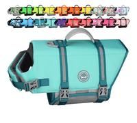 VIVAGLORY Chaleco Salvavidas Ripstop para Perros Pequeños, Medianos y Grandes, Chaleco de Natación para Perros con Mayor Flotabilidad y Visibilidad, Cian