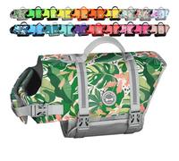 VIVAGLORY Chaleco Salvavidas Ripstop para Perros Pequeños, Medianos y Grandes, Chaleco de Natación para Perros con Mayor Flotabilidad y Visibilidad, Floral