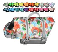 VIVAGLORY Chaleco Salvavidas Ripstop para Perros Pequeños, Medianos y Grandes, Chaleco de Natación para Perros con Mayor Flotabilidad y Visibilidad, Naranja Floral