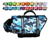 VIVAGLORY Chaleco Salvavidas Ripstop para Perros Pequeños, Medianos y Grandes, Chaleco de Natación para Perros con Mayor Flotabilidad y Visibilidad, Camuflaje Azul