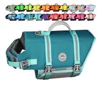 VIVAGLORY Chaleco Salvavidas Ripstop para Perros Pequeños, Medianos y Grandes, Chaleco de Natación para Perros con Mayor Flotabilidad y Visibilidad, Turquesa