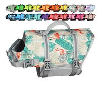 VIVAGLORY Chaleco Salvavidas Ripstop para Perros Pequeños, Medianos y Grandes, Chaleco de Natación para Perros con Mayor Flotabilidad y Visibilidad, Azul Hojas