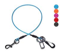 VIVAGLORY Cinturón de Seguridad para Perros, Cable de Acero Resistente a Mordeduras e Impermeable para Coche, para Perros Grandes, 85 CM, Azul