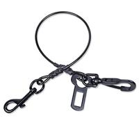 VIVAGLORY Cinturón de Seguridad para Perros, Cable de Acero Resistente a Mordeduras e Impermeable para Coche, para Perros Pequeños, 56 CM, Negro