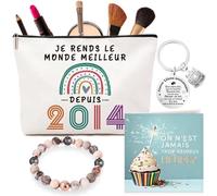 VivaJoy - Estuche de maquillaje y pulsera para niña, 12 años, con tarjeta de felicitación y llavero, ideal para niñas, mejor amiga o hermana
