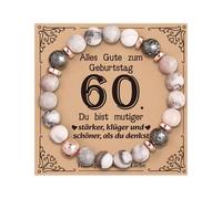 VivaJoy Regalo de 60 cumpleaños para mujer - Pulsera personalizada para mujer, Mittelgroße, Piedra, Ágata