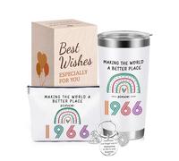 VivaJoy Regalos de 60 cumpleaños para mujeres, regalo de 60 cumpleaños, tazas de arco iris, regalo personalizado inusual para mujer de 1966 para mamá, abuela, mejor amiga