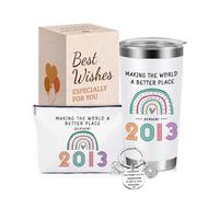 VivaJoy Regalos de cumpleaños número 13 para niñas, regalos de cumpleaños número 13, tazas de arco iris, regalo personalizado de 2013 para mejor amiga, hermana, hija