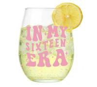 VivaJoy Regalos de cumpleaños número 16 para niñas, taza de regalo de cumpleaños número 16 para niñas, taza de bebida, taza de vidrio personalizada y creativa, regalos para hija, abuela, mejor amiga