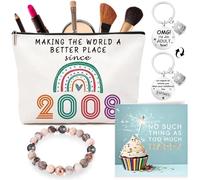 VivaJoy Regalos de cumpleaños número 18 para niñas, bolsas de cosméticos de 18 cumpleaños, regalo perfecto de 18 cumpleaños para niñas, ideas de regalo de cumpleaños número 18 para niñas, White, 2006