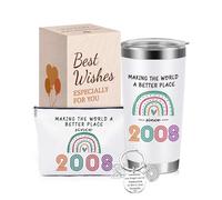 VivaJoy Regalos de cumpleaños número 18 para niñas, regalos de cumpleaños 18, tazas de arco iris, regalos personalizados para niña 2008 para mejor amiga, hermana e hija