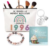 VivaJoy - Tarjeta de cumpleaños de 30 años, estuche de maquillaje y pulsera, con tarjeta de felicitación y llavero, ideal para regalo de 30 años, para mujer, para niña, esposa, amiga o hermana