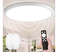 VivaLet 2 Piezas LED Plafon con Sensor de Movimientointeriores 28W 2800LM, 3000K-6000K Lampara Cocina Techo Regulable, con Mando a Distancia, IP54 con Sensor de Luz Para Baño Sótano Escalera 30cm