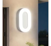 VivaLet Aplique Pared Exterior/Interior 12W 1200LM, Plafon LED Techo Neutra 4000K, Luz Exterior Ovalada IP65 Impermeable, Lampara Pared Blanca, Luz LED Para Balcones, Cocina, Baño, Blanc, Pasillo