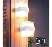 VivaLet LED Aplique Pared Interior, 12W 1200LM Lampara Exterior Moderna, IP65 Apliques Pared, 3000K Up and Down Iluminación, Luz Exterior Pared para Salón Dormitorio Jardin Balcón Baño, Blanco 2 Pack