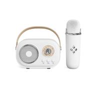 Vivamic Portable Karaoke Fun Set, Portable Microphone, C20 Mini Bluetooth Karaoke Speaker for Home and Outdoor Entertainment with Wireless Microphone (1 Microphone,White)