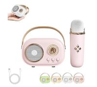 Vivamic Portable Kids Karaoke Fun Set, Vivamic Portable Microphone, Mini Bluetooth Karaoke Speaker with Wireless Microphone for Home and Outdoor Entertainment (Single Microphone,Pink)