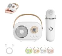 Vivamic Portable Kids Karaoke Fun Set, Vivamic Portable Microphone, Mini Bluetooth Karaoke Speaker with Wireless Microphone for Home and Outdoor Entertainment (Single Microphone,White)