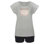 VIVANCE Pijama de pantalón corto 'Dreams' navy / cobre / gris moteado / blanco L navy / cobre / gris moteado / blanco