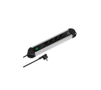 Vivanco Alu 4 Way Power Socket Professional Negro - Regleta 1.6M