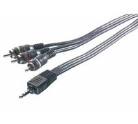 Vivanco Av 2m 3,5mm Clavija 4-pol <> 3x Rca Cable Conector Vídeo VHS Adaptador