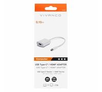 Vivanco CA UC HD 1 USB type-C HDMI Blanco - Adaptador para cable (USB type-C, HDMI, Male connector / Female connector, 0,15 m, Blanco)