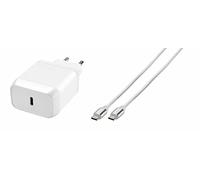 Cargador USB-C Super Rápido 45W, Universal, 1 Puerto, Cable 1m, Blanco, Power Delivery